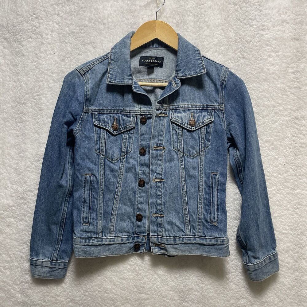 Lucky Brand The Tomboy Trucker Denim Jean Jacket Size XS Light‎ Wash Button